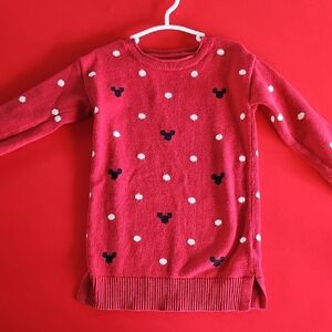 5/$10 Red Kids Sweater with Minnie Mouse Pattern